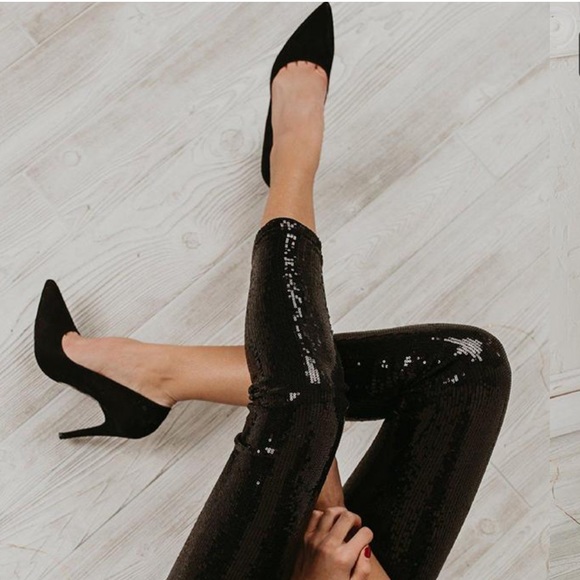 NWT Sequin Stretch Pull On Leggings - Picture 10 of 10